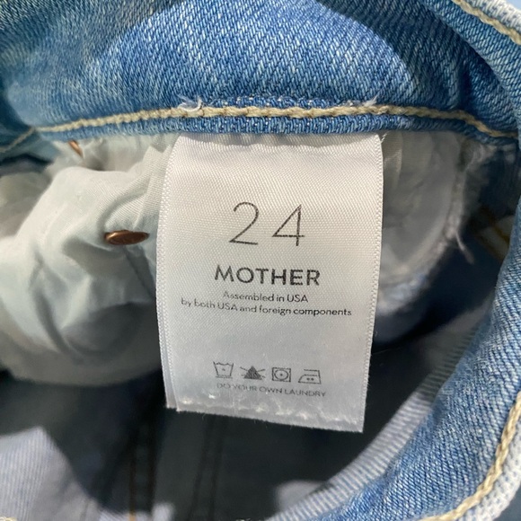 MOTHER The Insider Crop Step Fray Jeans In Limited Edition Wash Denim Size 24 - Picture 13 of 15